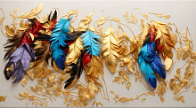 Фиолетовые 3D обои Design Studio 3D Feathers AG-FT-067