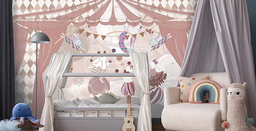 Обои в интерьере артикул CIRCUS 7 30857, CIRCUS, Wall street